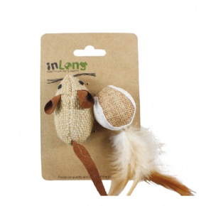 Cat toy linen mouse and ball